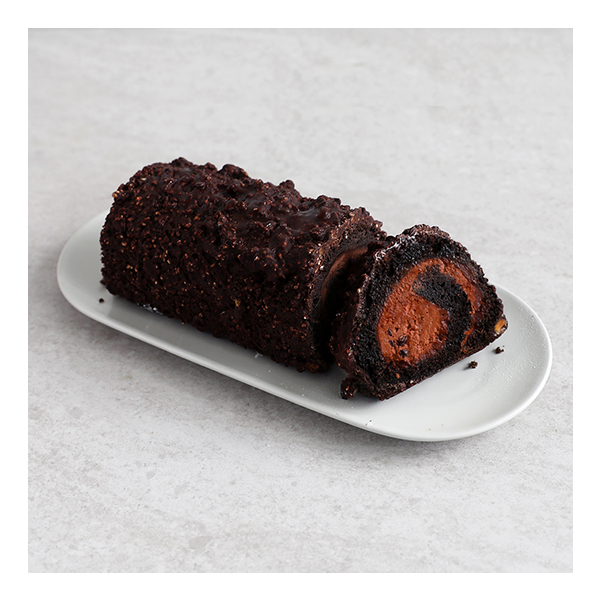 Crunchy Dark Chocolate Roll Cake